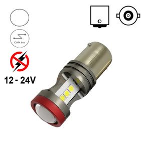 Автолампа Terra P21W / 1156, цоколь BA15s, 3030x7smd, линза, обманка, защита, белый,10Вт, 12-24V
