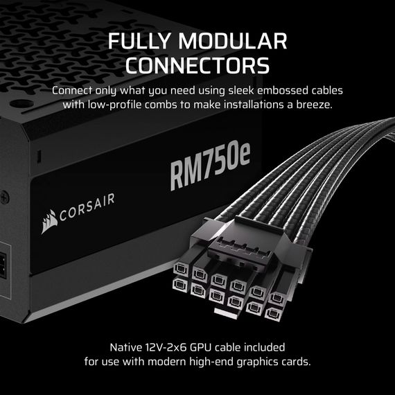Блок питания Corsair 750W RM750e (CP-9020295-EU) | Зображення 8