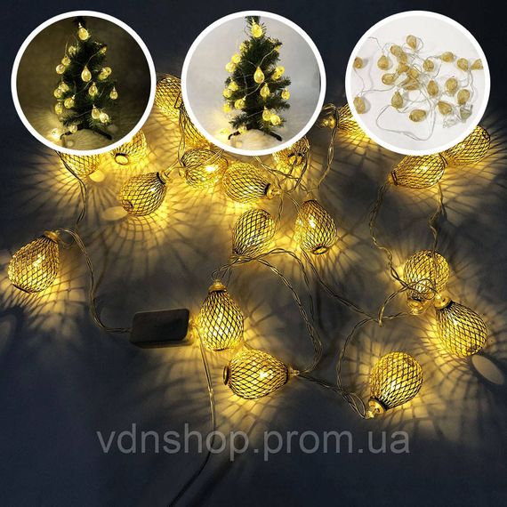 Праздничная новогодняя гирлянда, Комнатная гирлянда из лампочек Led классическая LA-88 | Зображення 4