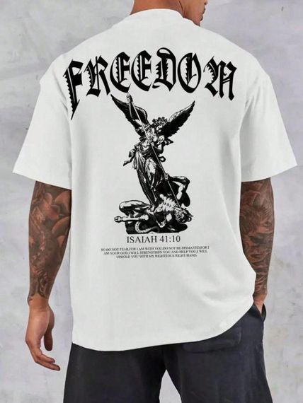 Футболка чоловіча з принтом повсякденна XL Білий