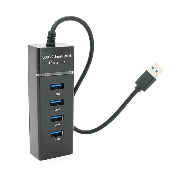 Хаб USB 3.0 UH-303, 4 порту, підтримка до 1TB, Black, Blister