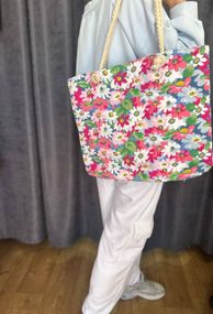 Женская большая пляжная сумка одно отделение на молнии AV030 размер 44/35, разноцветная