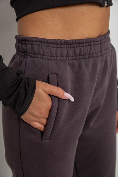 Спортивные штаны женские на флисе, цвет коричневый, 238R58641-2 | Зображення 4