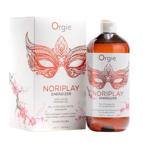 Гель для NURU-массажа Orgie – Noriplay Energizer (500 мл), экстракт гинкго билоба, защитная простыня