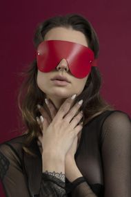 Маска на очі Feral Feelings - Blindfold Mask, натуральна шкіра, червона Sex Aura