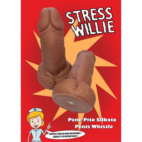 Іграшка пеніс-пискавка з мошонкою Diverty Sex Mulato | Зображення 1