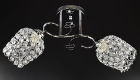 Люстра стельова на 2 лампочки 25117 Хром 24х20х48 см.