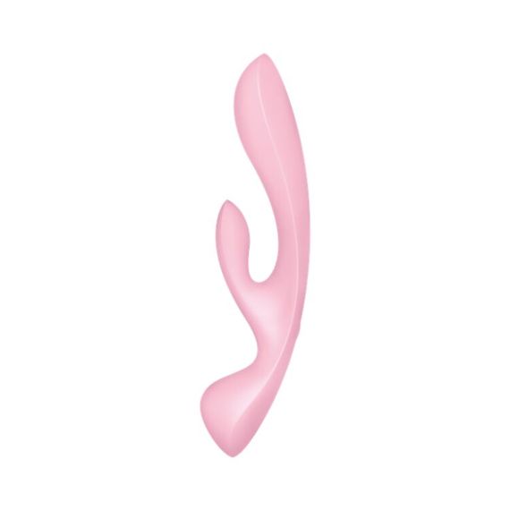 Двосторонній вібратор-кролик Satisfyer Triple Oh Pink, 3 мотори, руків’я-масажер | Зображення 1