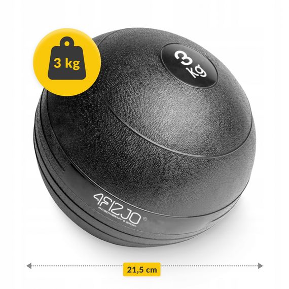 Слембол (медичний м'яч) для кросфіту 4FIZJO Slam Ball 3 кг Black (P-5907739315410) | Зображення 9