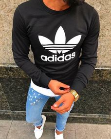 Світшот зима/осінь фліс Adidas  колір чорний