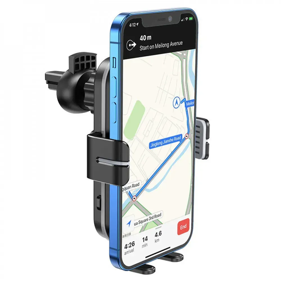 Автомобильный держатель с быстрой зарядкой беспроводной 15w Hoco CA80 Buddy Smart, Черный | Зображення 2