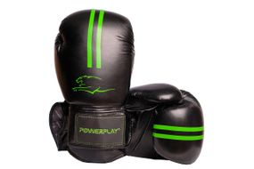 Боксерські рукавиці 10 унцій PowerPlay 3016 Чорно-Зелені