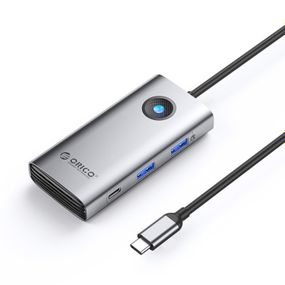 ORICO ORICO-PW11-6PCR R45 Type-C / USB-C Многофункциональная док-станция 6-в-1 5 Гбит/с (темно-серый)