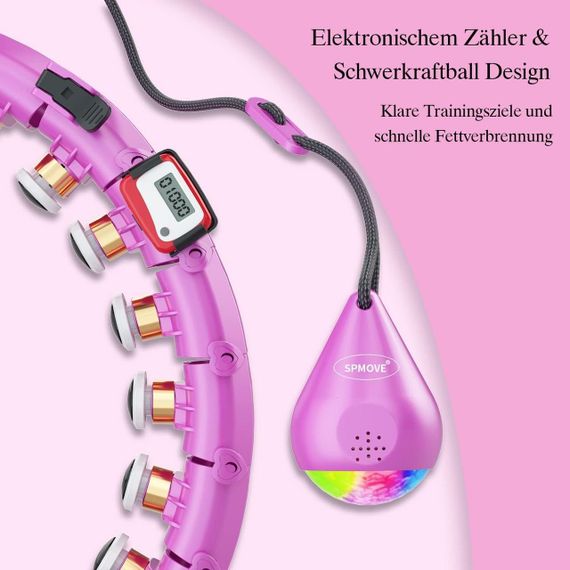 Смарт хулахуп SPMOVE со счетчиком для похудения, 24 секции, массажный обруч 360° обруч для фитнеса, тренировок | Зображення 5