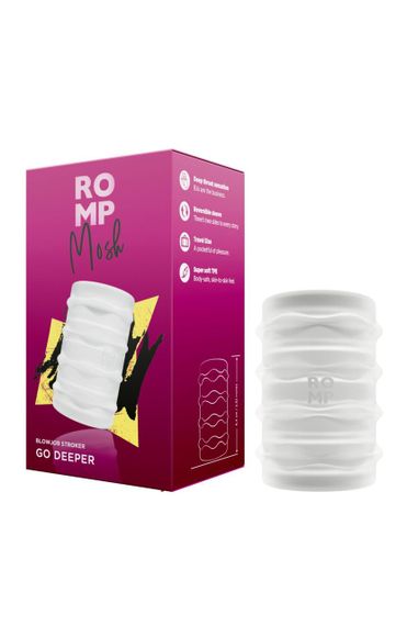 М’який мастурбатор Romp Mosh Transparent, двосторонній, наскрізний, для пар та мінету Sex Aura | Зображення 5