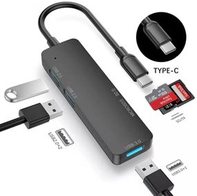 Концентратор Type C 5 IN 1 Multi Splitter Adapter із слотом TF SD