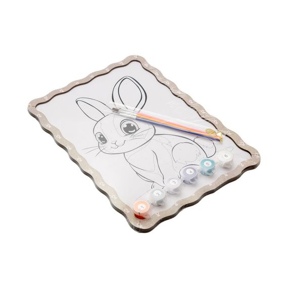 Картина по номерам "Кролик" Puz-22944 формат А4 кисточка, краски, крепеж для стены | Зображення 1