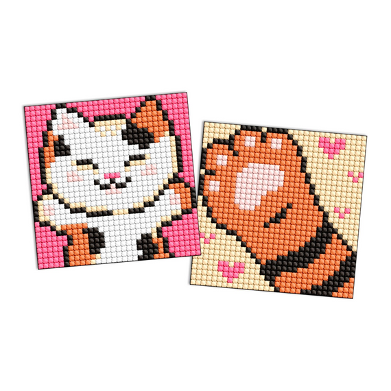 Алмазная мозаїка "Пухнастик" AMS1054 на самоклеючій основі 9x9 см