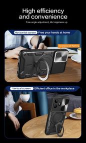 Чохол Magnetic Stand з захистом камери для Xiaomi Redmi 13 колір Чорний
