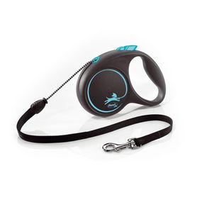 Рулетка Flexi Black Design M, трос 5 м, синий