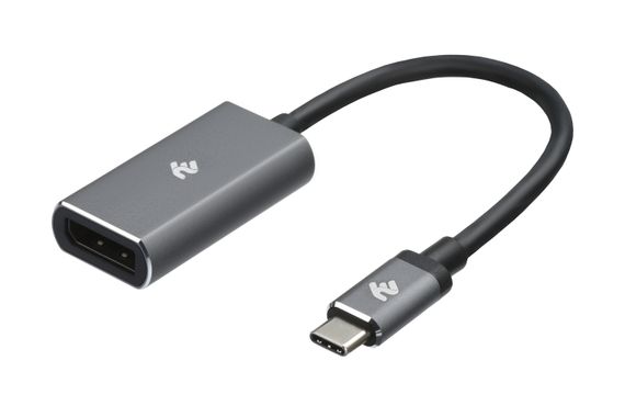 Адаптер 2Е Aluminum Type-C - DisplayPort, 0.2m, silver (2E-W1404)