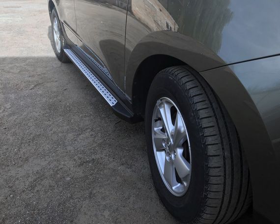 Боковые пороги OEM-BMW-V2 (2 шт, пластик) для Hyundai IX-35 2010-2015 гг | Зображення 1