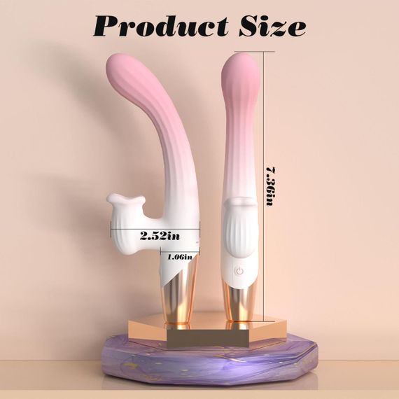 Вібратор-кролик 3 в 1 із функцією нагрівання Dual Action Heating Vibe Sex Aura | Зображення 3