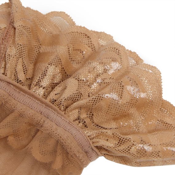 Бежеві ажурні панчохи з мереживом Star Night на силіконовій стрічці sexstyle | Зображення 4