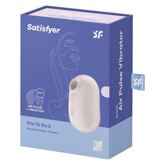 Вакуумний стимулятор із вібрацією Satisfyer Pro To Go 2 Beige | Зображення 6
