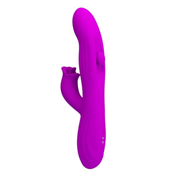 Вибратор-кролик PRETTY LOVE Yalanda Purple, силикон, фиолетовый, качательные движения и вибрация Sex Aura | Зображення 3