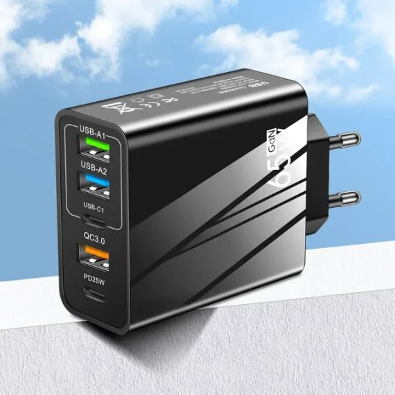 Зарядное устройство PD 65W, 3.0 USB, Type-C PD, блок зарядки для IPhone, IPad | Зображення 5