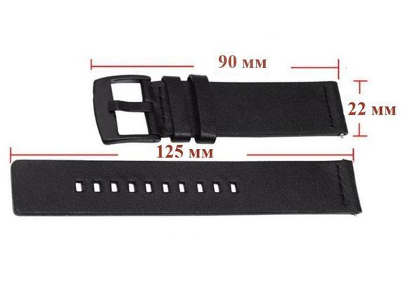 Шкіряний ремінець Primo Classic для годинника Garmin Vivoactive 4 - Black | Зображення 5