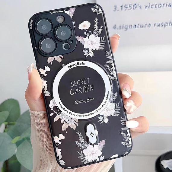 TPU+PC чехол Secret Garden with MagSafe для Apple iPhone 14 Pro (6.1") Black | Зображення 1