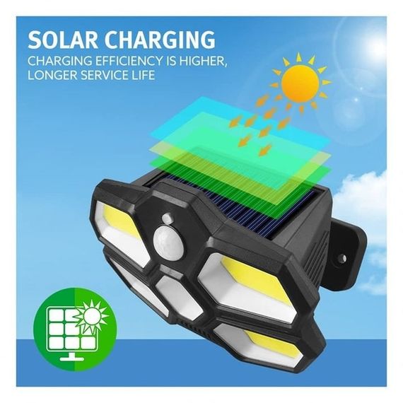 Уличный светильник Solar Induction Lamp SH-580A • LED фонарь с солнечной панелью и датчиком движения | Зображення 4