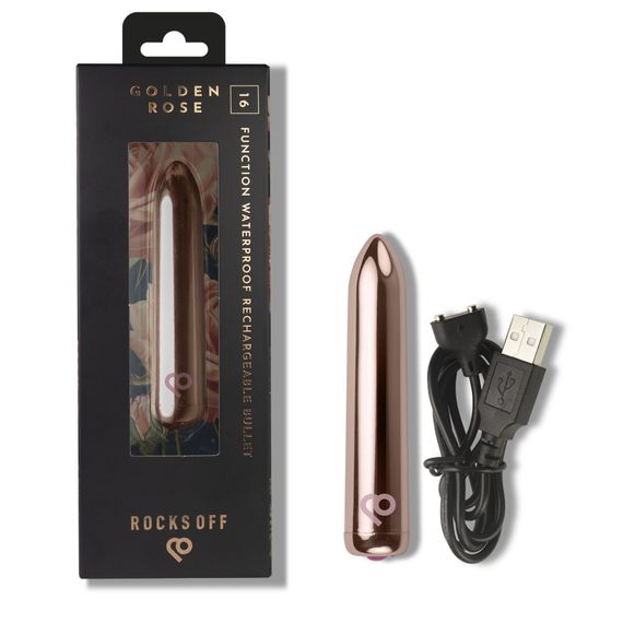 Віброкуля Rocks Off Bullet Golden Rose 16 Settings | Зображення 8