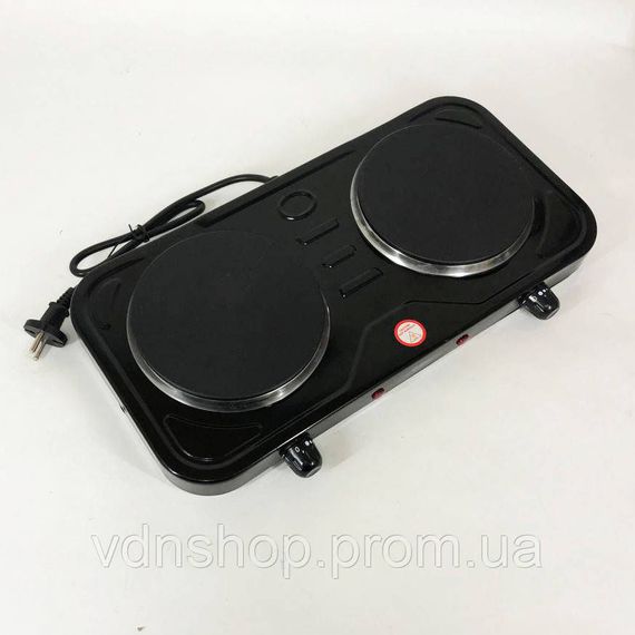 Електрична настільна плита, Настільна потужна електрична плита на 2 конфорки, Стильна електроплита ME-46 | Зображення 4