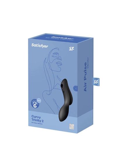 Вакуумний стимулятор з вібрацією Satisfyer Curvy Trinity 2 Black Sex Aura | Зображення 3