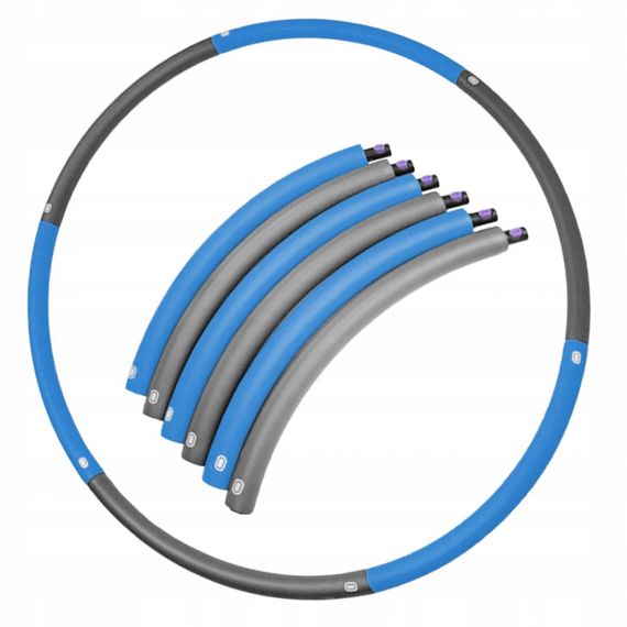 Обруч масажний SportVida Hula Hoop 90 см SV-HK0216 Grey/Blue | Зображення 1