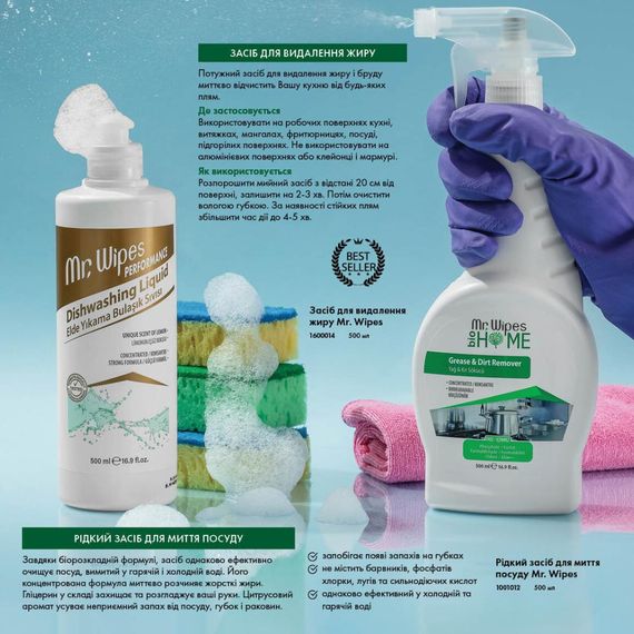 Жидкое моющее средство для мытья посуды Farmasi Mr. Wipes 500 мл | Зображення 4