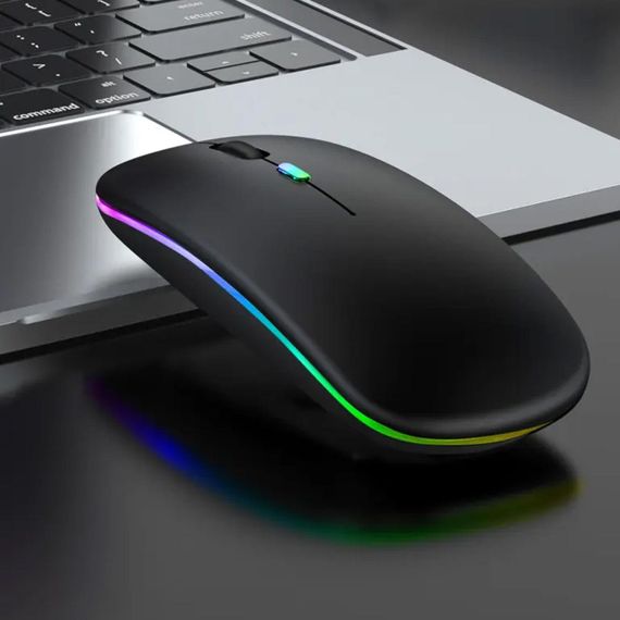 Бездротова миша з RGB підсвічуванням, Bluetooth, 1600DPI / Безшумна акумуляторна мишка для ПК та ноутбуків | Зображення 3