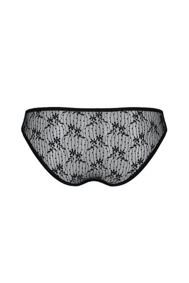 Трусики-сліпи з мереживною сіточкою Passion DINA THONG L/XL, black Sex Aura | Зображення 5
