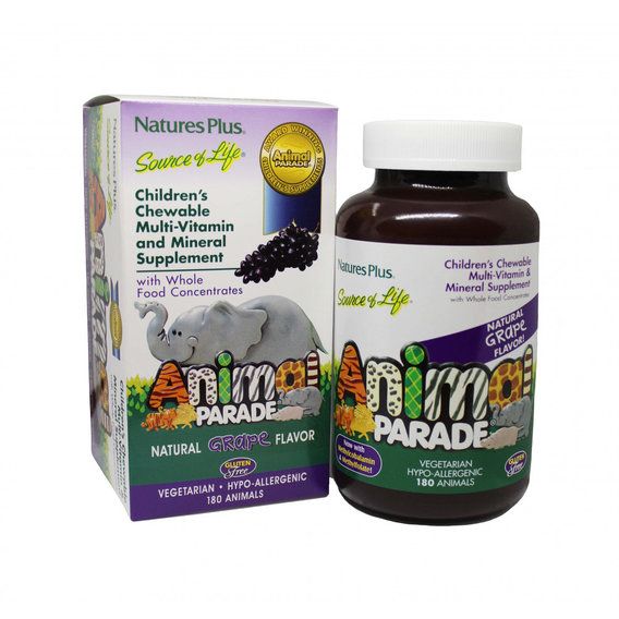Вітамінно-мінеральний комплекс Nature's Plus Animal Parade Gold 180 Chewables Grape Flavor