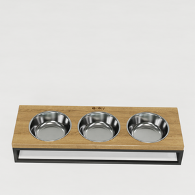 Миски на подставке для котов и маленьких собак Hollky Base Bar (3 × 0,45 л) Bar-54187-GRNT