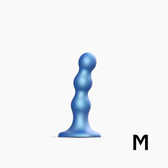 Насадка для страпона Strap-On-Me Dildo Plug Balls Blue Metallic M Sex Aura