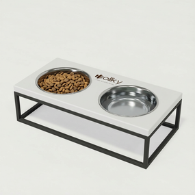 Миски на подставке для средних собак и больших котов Hollky Base M (2 × 0,95 л) BM-422110-GRWH