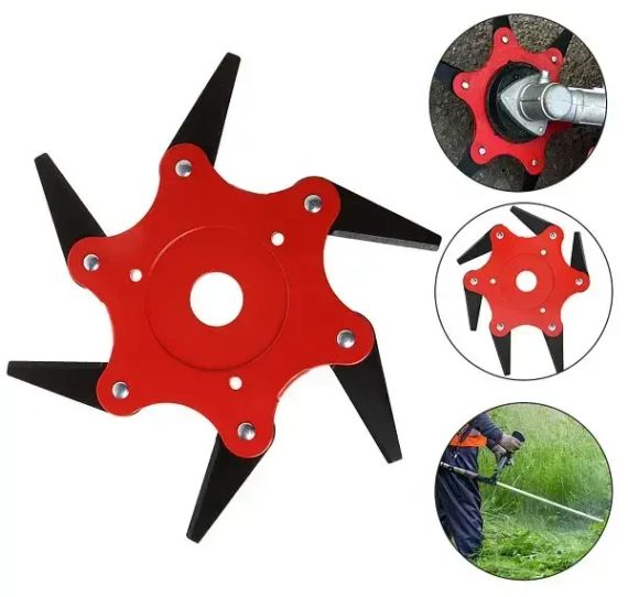 Косилный диск 6 сегментный на триммер для кустов, Нож для бензокосы | Зображення 1