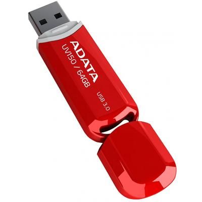 USB флеш накопичувач ADATA 64GB UV150 Red USB 3.0 (AUV150-64G-RRD) | Зображення 2