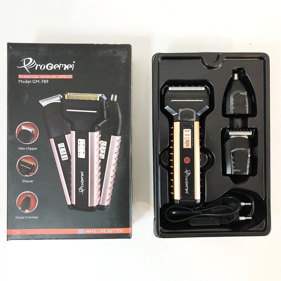 Електрична бритва Gemei GM 789, 3 насадки. OY-327 Колір коричневий