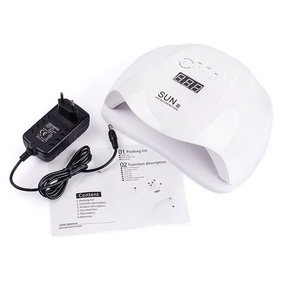Настільна лампа для манікюру та педикюру SUN X 54W WHITE LED/UV лампа для сушіння гель лаку нігтів | Зображення 3