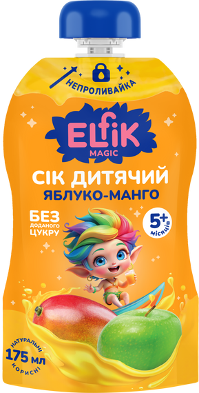 Дитячий сік яблуко-манго Elfik Magic 175 мл х 12 шт